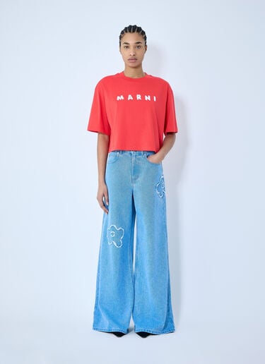 Logo Print T-shirt Marni Logo Print T-shirt Red mni0259012