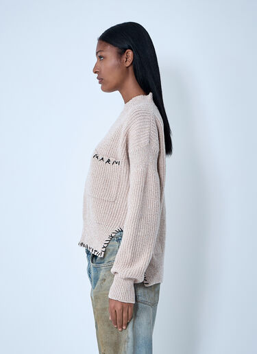 Marni Logo Embroidery Sweater Beige mni0261002