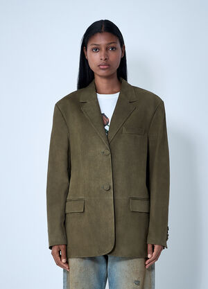 Marni Suede Single-Breasted Blazer Green mni0261005