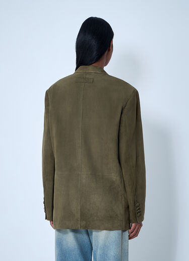 Suede Single-Breasted Blazer Marni Suede Single-Breasted Blazer Green mni0261005