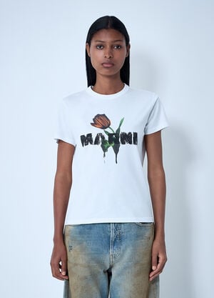 Marni Logo Motif T-Shirt White mni0261009