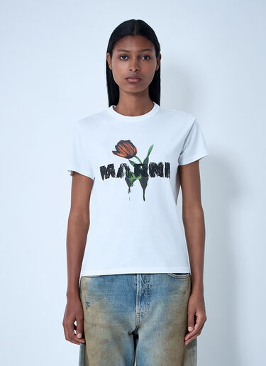Logo Motif T-Shirt Marni Logo Motif T-Shirt White mni0261009