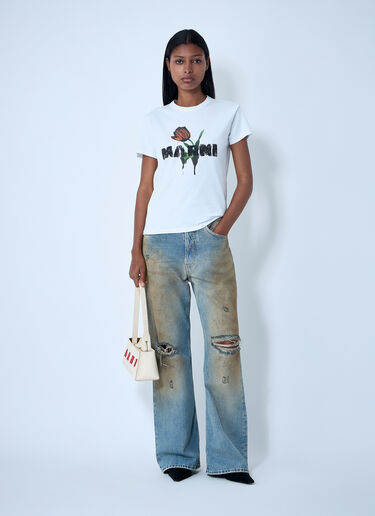 Marni Logo Motif T-Shirt White mni0261009