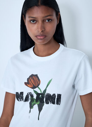 Logo Motif T-Shirt Marni Logo Motif T-Shirt White mni0261009