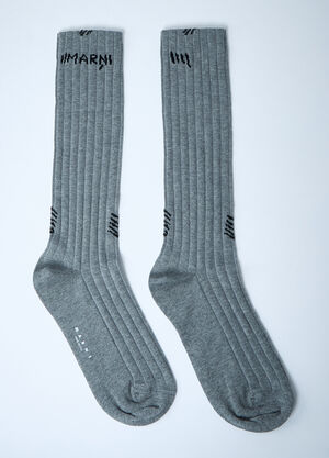 Marni Logo Motif Socks Grey mni0261012