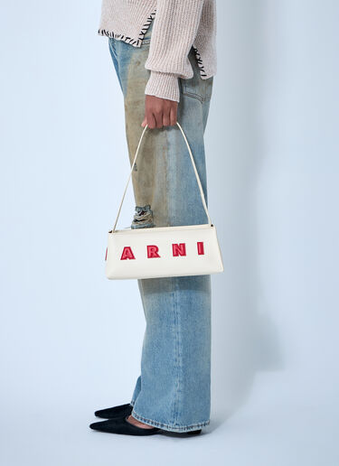 Leather Baguette Musuem Shoulder Bag Marni Leather Baguette Musuem Shoulder Bag Beige mni0261019