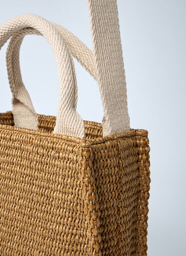 Mini Logo Motif Raffia Handbag Marni Mini Logo Motif Raffia Handbag Camel mni0261022