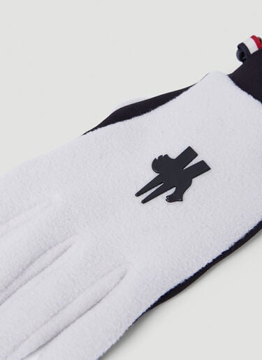 Moncler Grenoble 연결식 로고 플리스 장갑 화이트 mog0253011