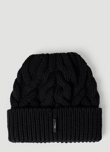 Moncler Grenoble 로고 패치 비니 햇 블랙 mog0253015