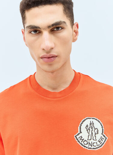 Logo Applique T-Shirt Moncler Logo Applique T-Shirt Orange mon0157029