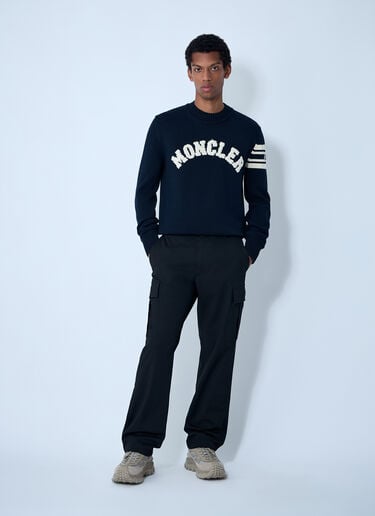 Moncler 徽标图案针织衫 藏蓝色 mon0161038