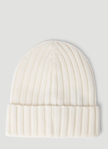 Logo Patch Beanie Hat Moncler Logo Patch Beanie Hat White mon0251014