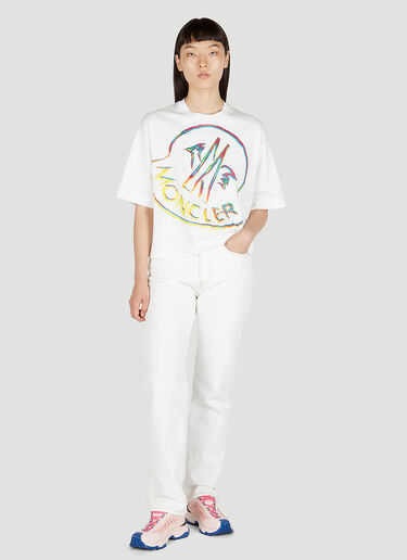 Logo Print T-Shirt Moncler Logo Print T-Shirt White mon0252035