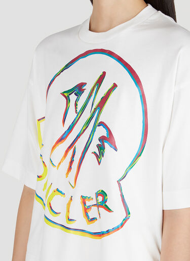 Logo Print T-Shirt Moncler Logo Print T-Shirt White mon0252035