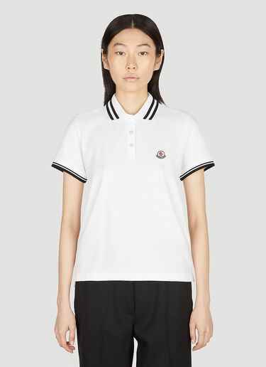 Moncler Logo Patch Polo Shirt White mon0252064