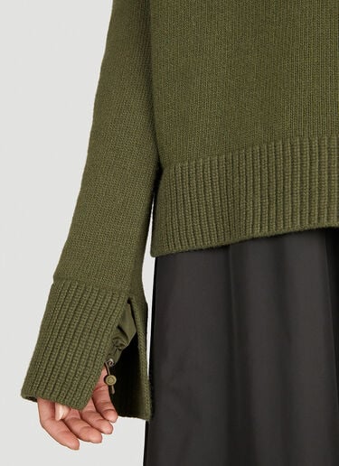 Wool Polo Neck Sweater Moncler Wool Polo Neck Sweater Green mon0254045