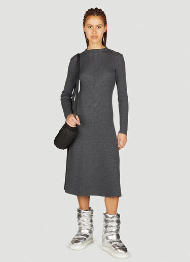 Long Sleeve Knit Dress Moncler Long Sleeve Knit Dress Grey mon0254048