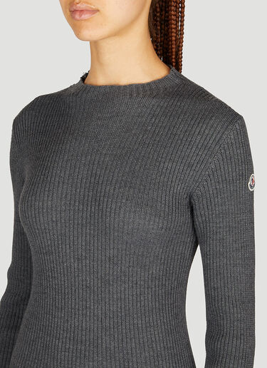 Long Sleeve Knit Dress Moncler Long Sleeve Knit Dress Grey mon0254048