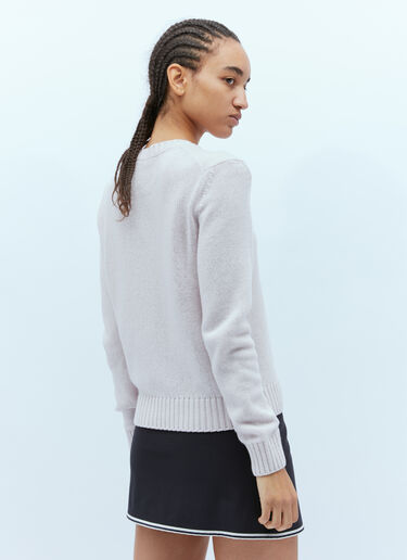 Logo Embroidery Knit Sweater Moncler Logo Embroidery Knit Sweater Grey mon0255042