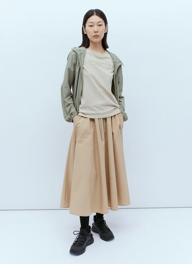 Moncler Poplin Midi Skirt Beige mon0256017