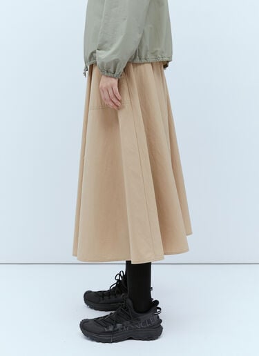 Moncler Poplin Midi Skirt Beige mon0256017