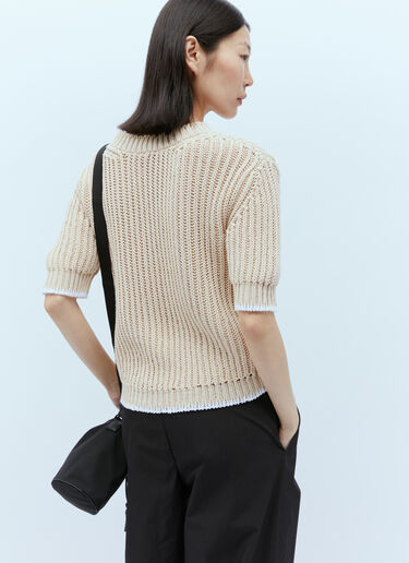 Short-Sleeve Sweater Moncler Short-Sleeve Sweater Beige mon0256028