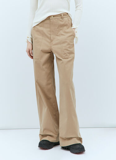Wide-Leg Twill Pants Moncler Wide-Leg Twill Pants Beige mon0258022
