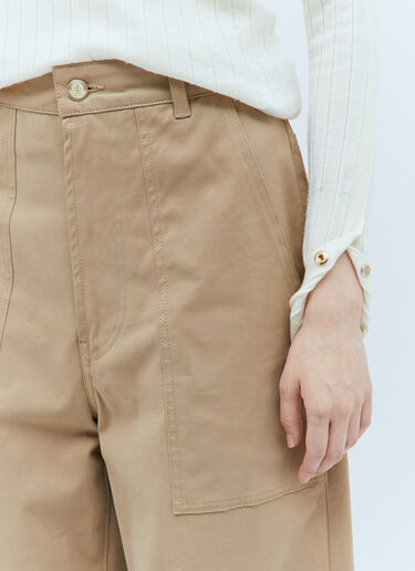 Wide-Leg Twill Pants Moncler Wide-Leg Twill Pants Beige mon0258022