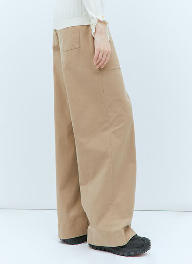 Wide-Leg Twill Pants Moncler Wide-Leg Twill Pants Beige mon0258022