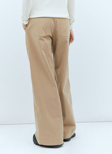 Wide-Leg Twill Pants Moncler Wide-Leg Twill Pants Beige mon0258022