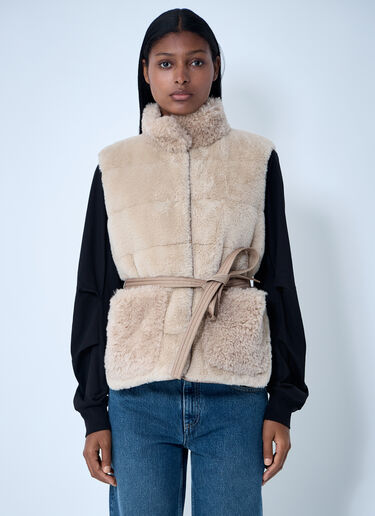 Joui Teddy Down Vest Moncler Joui Teddy Down Vest Ivory mon0261023