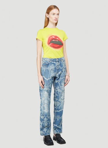Bloody Mouth Cropped T-Shirt Mowalola Bloody Mouth Cropped T-Shirt Yellow mow0240004