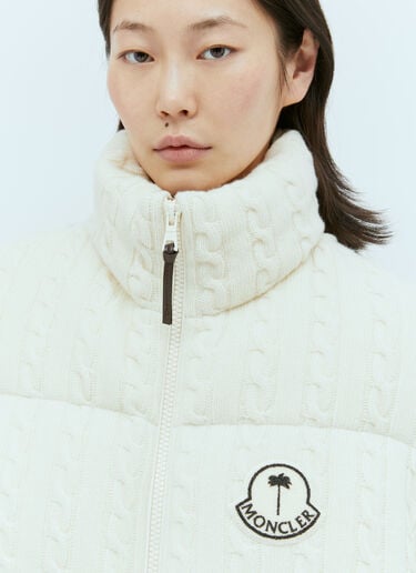 덴드라이트 울 다운 재킷 Moncler x Palm Angels 덴드라이트 울 다운 재킷 화이트 mpa0255003
