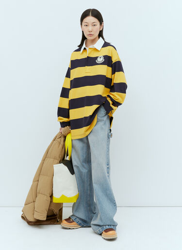 Moncler x Palm Angels 条纹徽标贴饰 Polo 衫  黄色 mpa0255006