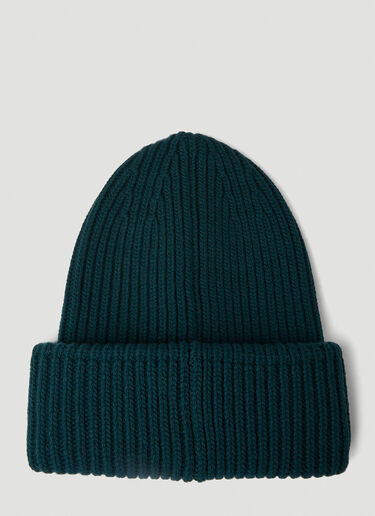 8 Moncler Palm Angels 로고 패치 비니 햇 그린 mpa0351007