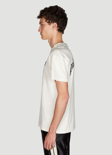 8 Moncler Palm Angels 로고 프린트 T-셔츠 화이트 mpa0351013