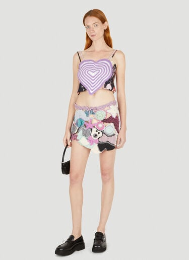 Graphic Crochet Mini Skirt Marco Rambaldi Graphic Crochet Mini Skirt Purple mra0250019
