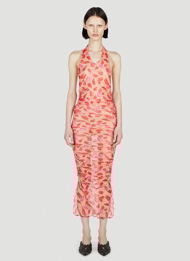 Marco Rambaldi Lips Print Dress Orange mra0252005