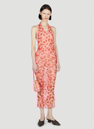 Marco Rambaldi Lips Print Dress Orange mra0252005