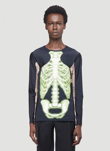Skeleton Long-Sleeved T-Shirt Marine Serre Skeleton Long-Sleeved T-Shirt Black mrs0142005