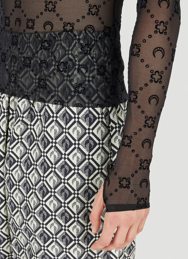 Graphic Moon Motif Long Sleeve Top Marine Serre Graphic Moon Motif Long Sleeve Top Black mrs0150012