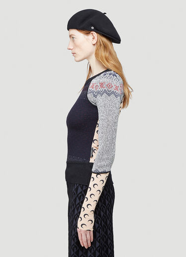 Regenerated Mélange Knit Hybrid Sweater Marine Serre Regenerated Mélange Knit Hybrid Sweater Grey mrs0246014
