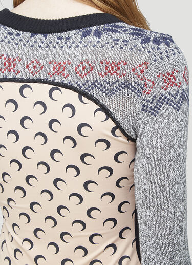 Regenerated Mélange Knit Hybrid Sweater Marine Serre Regenerated Mélange Knit Hybrid Sweater Grey mrs0246014