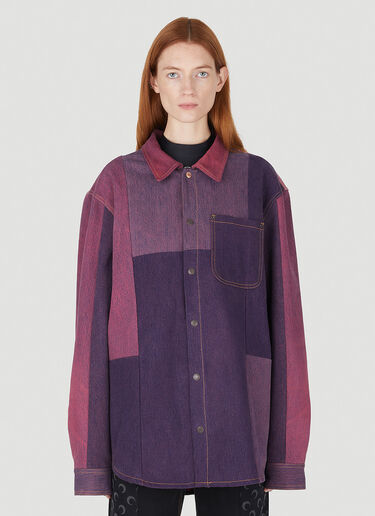 Contrast-Panel Denim Overshirt Marine Serre Contrast-Panel Denim Overshirt Pink mrs0248012