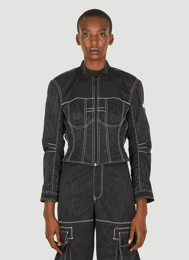 Contast Stitching Racing Jacket Marine Serre Contast Stitching Racing Jacket Black mrs0252005