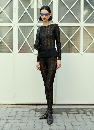 Monogram Mesh Jacquard Tights Marine Serre Monogram Mesh Jacquard Tights Black mrs0254009