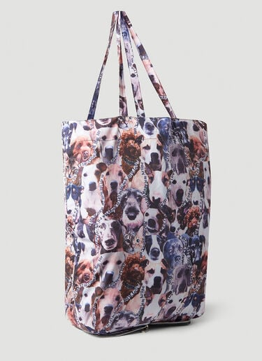 Martine Rose Foldable Dog Print Tote Bag White mtr0152018