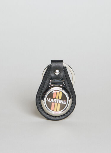 Logo Motif Keyring With Leather Trim Martine Rose Logo Motif Keyring With Leather Trim Black mtr0154018