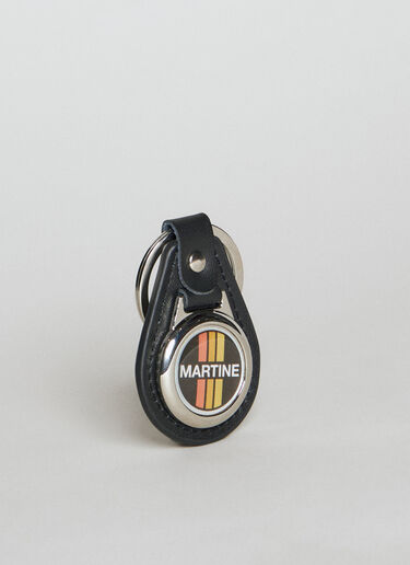 Logo Motif Keyring With Leather Trim Martine Rose Logo Motif Keyring With Leather Trim Black mtr0154018