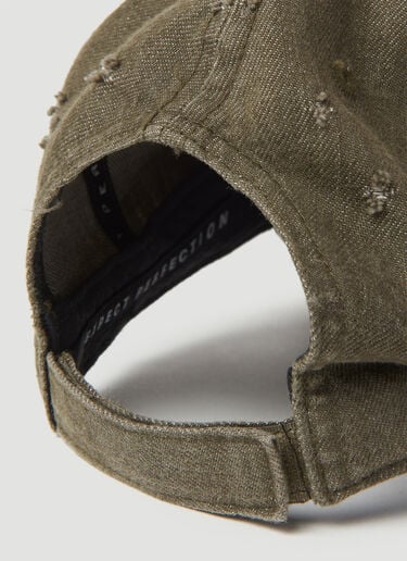 Martine Rose Logo Embroidery Distressed Baseball Cap Khaki mtr0154019